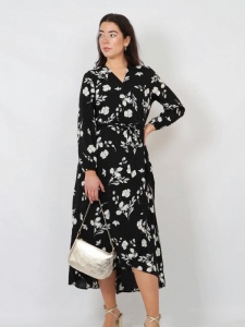 Floral Wrap Dress - Mono